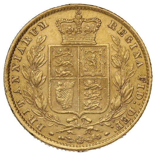 1866 - Sovereign - Victoria - Young Head - Shield